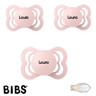 Schnuller mit Namen, Bibs Supreme, Symmetrisch Silikon Gr. 1, Blossom, 3'er Pack